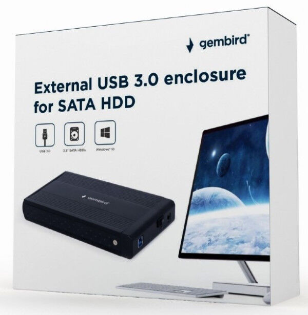 Gembird EE3-U3S-3 Eksterno kućište za Hard disk USB 3.0 SATA 3.5" + Hard disk WD10EURX 1TB