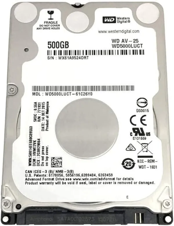 WD WD5000LUCT Interni HDD 2.5" 500GB 16MB 5400RPM SATA 7mm