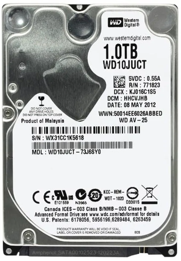 WD WD10JUCT Interni HDD 2.5" 1TB 16MB 5400RPM SATA 9.5mm