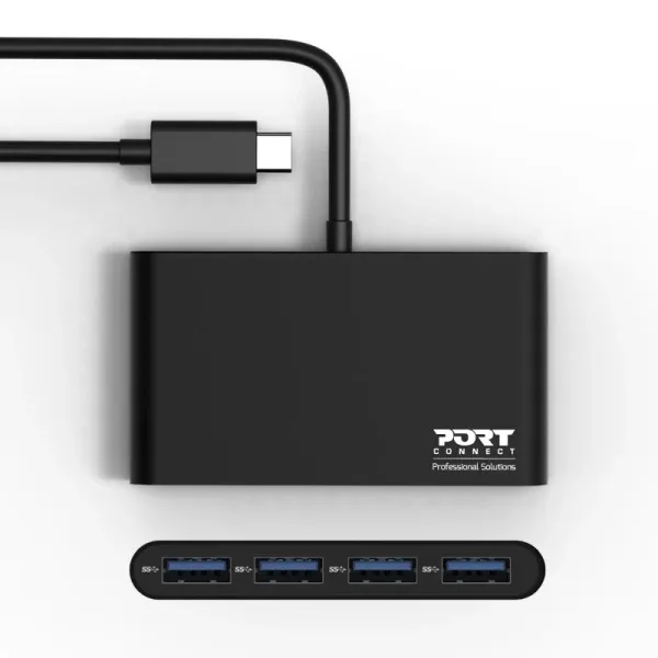 Port Designs USB-C hub 4x USB-A 3.0