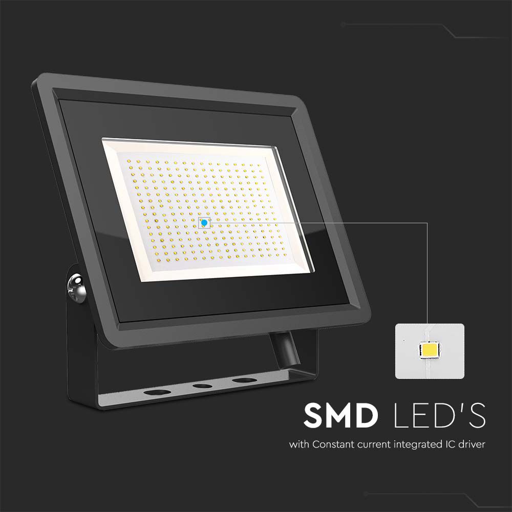 V-TAC F-seriјe LED reflektor SMD 200 vati 6500K, Crno