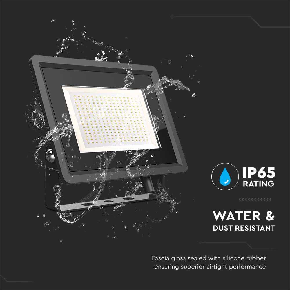 V-TAC F-seriјe LED reflektor SMD 200 vati 6500K, Crno