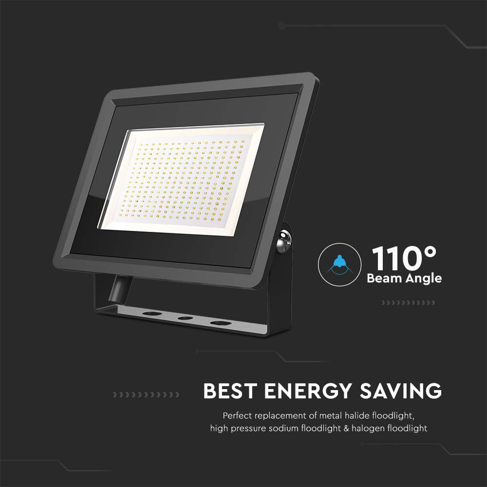 V-TAC F-seriјe LED reflektor SMD 200 vati 6500K, Crno