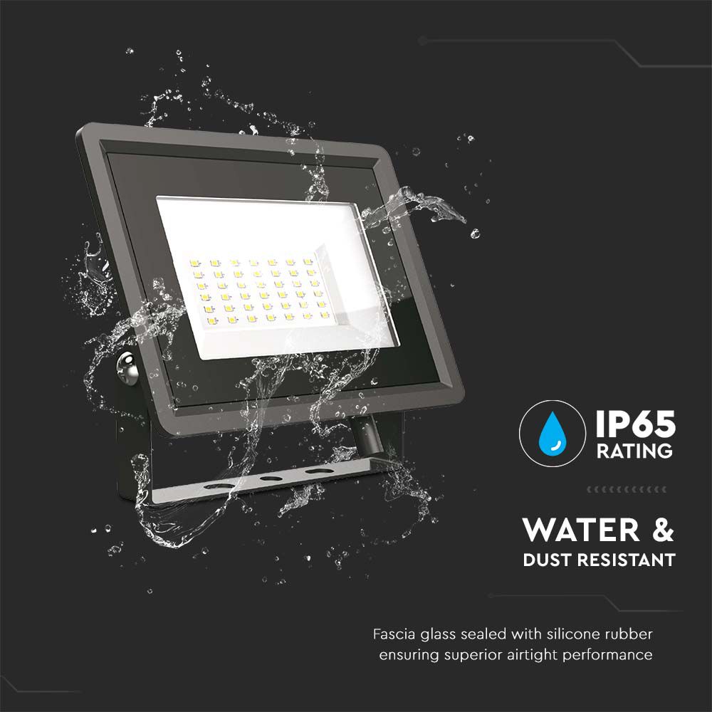 V-TAC V-TAC LED reflektor SMD 30 vati 6500K crno telo, Crno