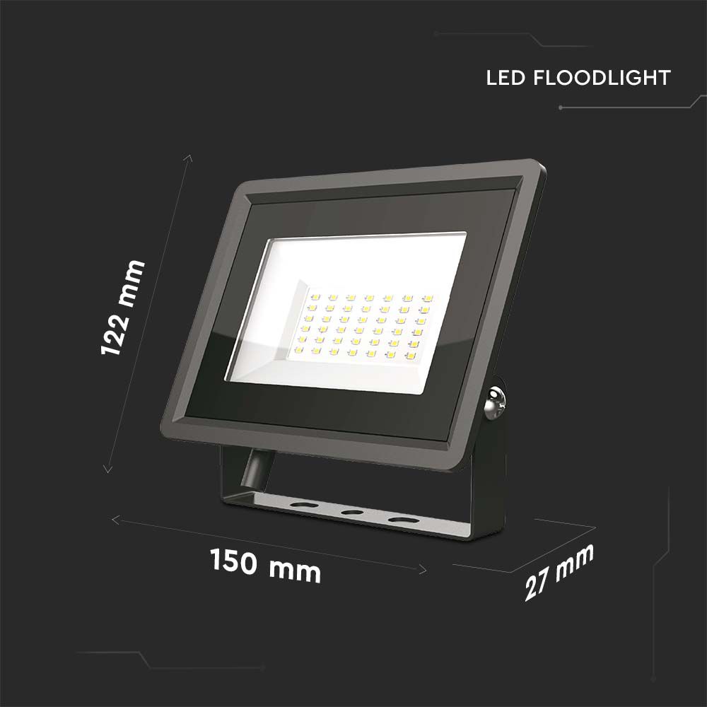 V-TAC V-TAC LED reflektor SMD 30 vati 6500K crno telo, Crno