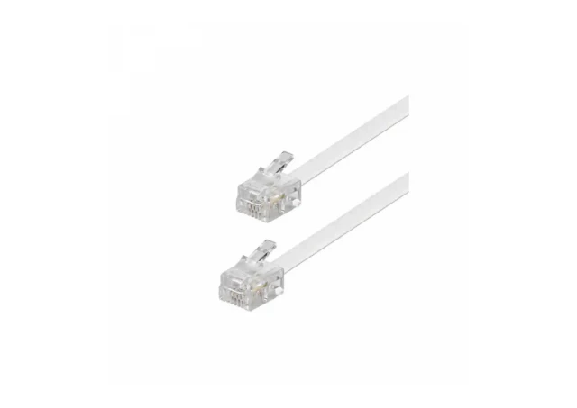 Телефонный кабель flat с коннекторами 10м белый MAXcable