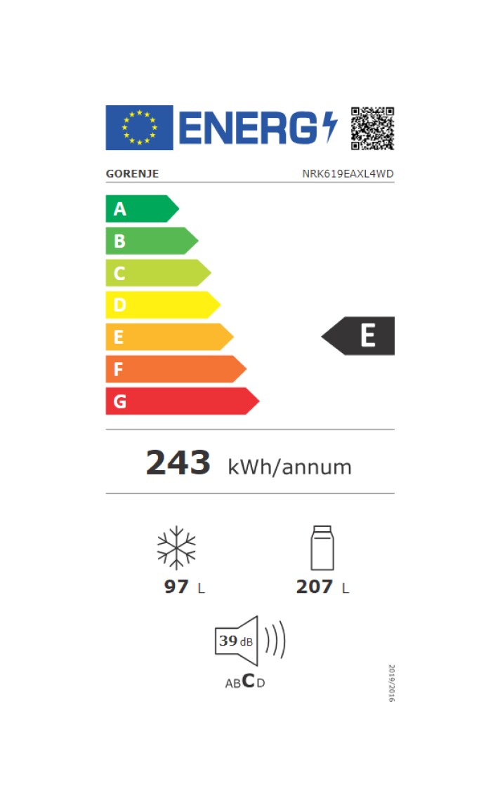 Gorenje NRK619EAXL4WD Kombinovani frižider 207/97 l No Frost, Sivi