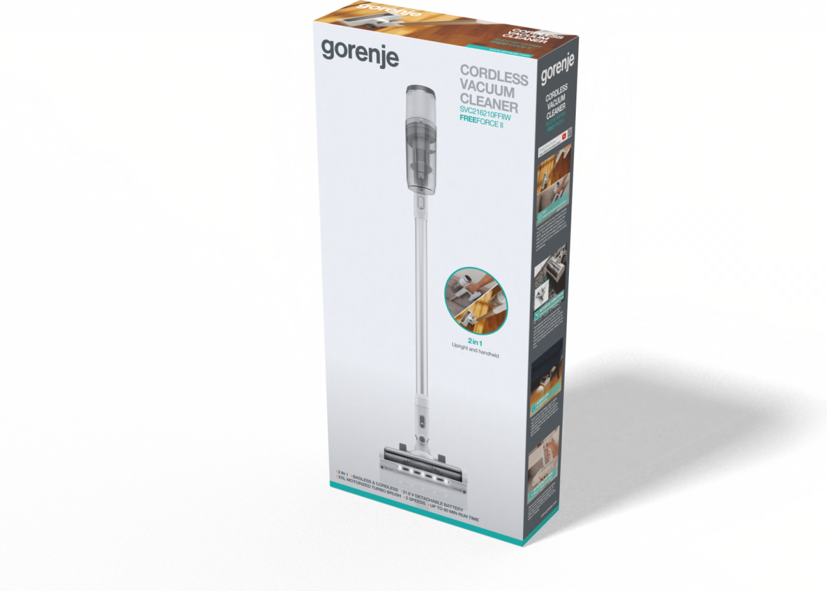 Gorenje SVC216210FFIIW Štapni usisivač 2u1 130 W, Beli