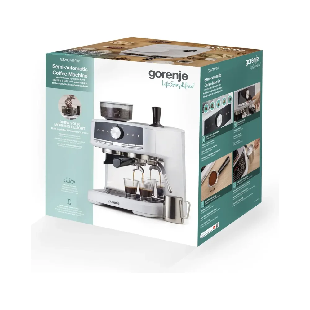 Gorenje GSACM 20 W Espresso aparat za kafu 1550 W, Beli