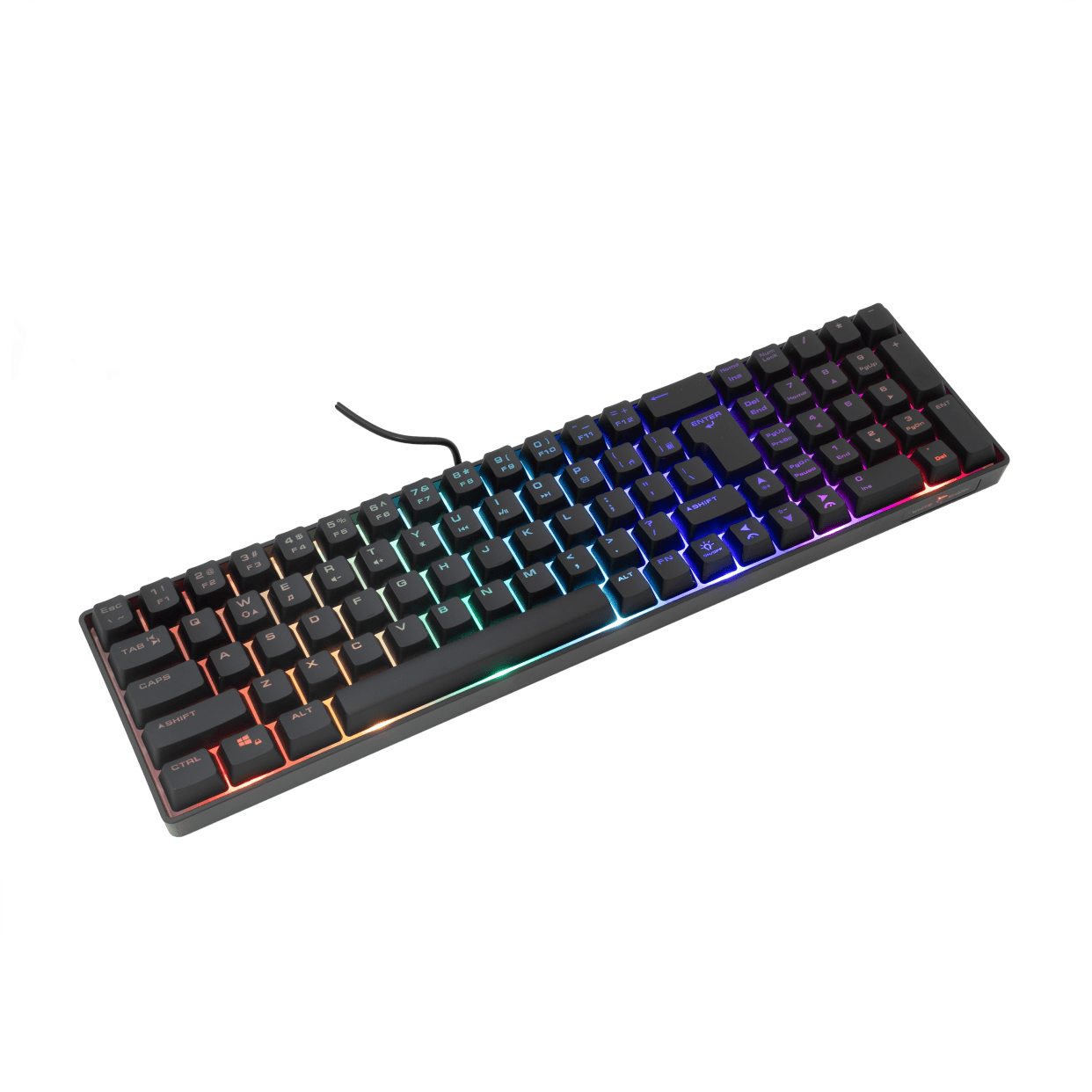Tastatura White Shark GLADIUS Full Layout/Membranska/RGB/US/Crna