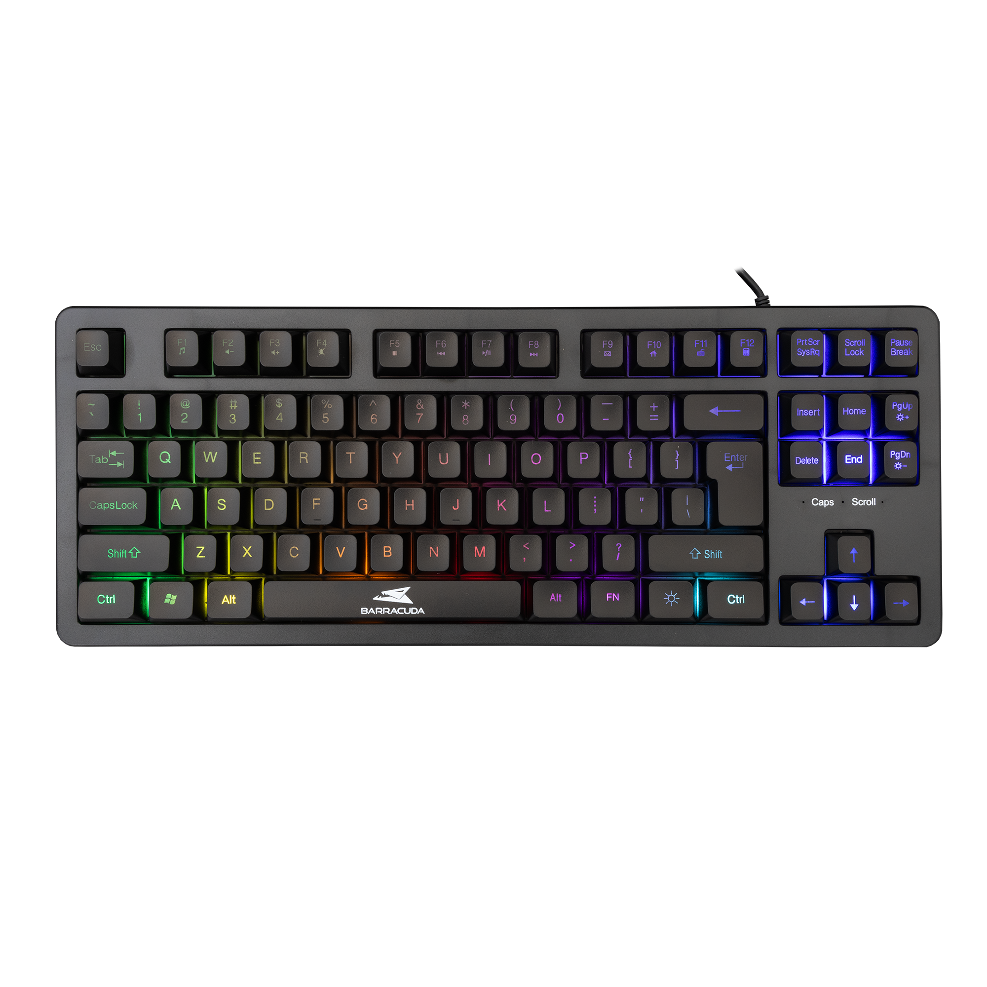 Tastatura Baracuda KRILL 87/Membranska/RGB/Crna/US