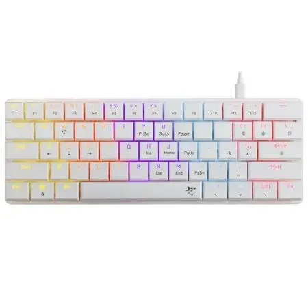 Tastatura White Shark NAGAMAKI 60/Mehanička/Crveni linearni svičevi/RGB/Bela/US