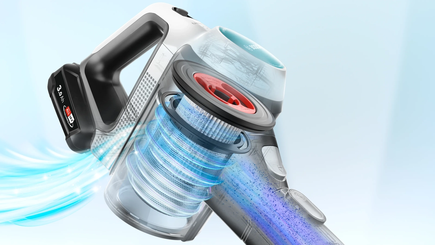 Bosch BCS712HYG5 Štapni usisivač 2u1 Akumulatorski 18V 3 nivoa snage, Beli