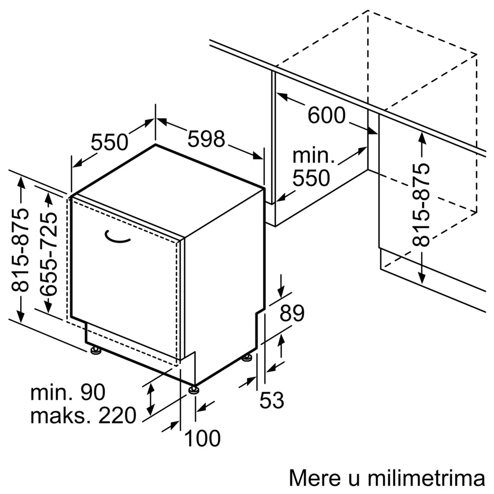 Bosch SPV4EMX17E Ugradna mašina za pranje sudova 45 cm