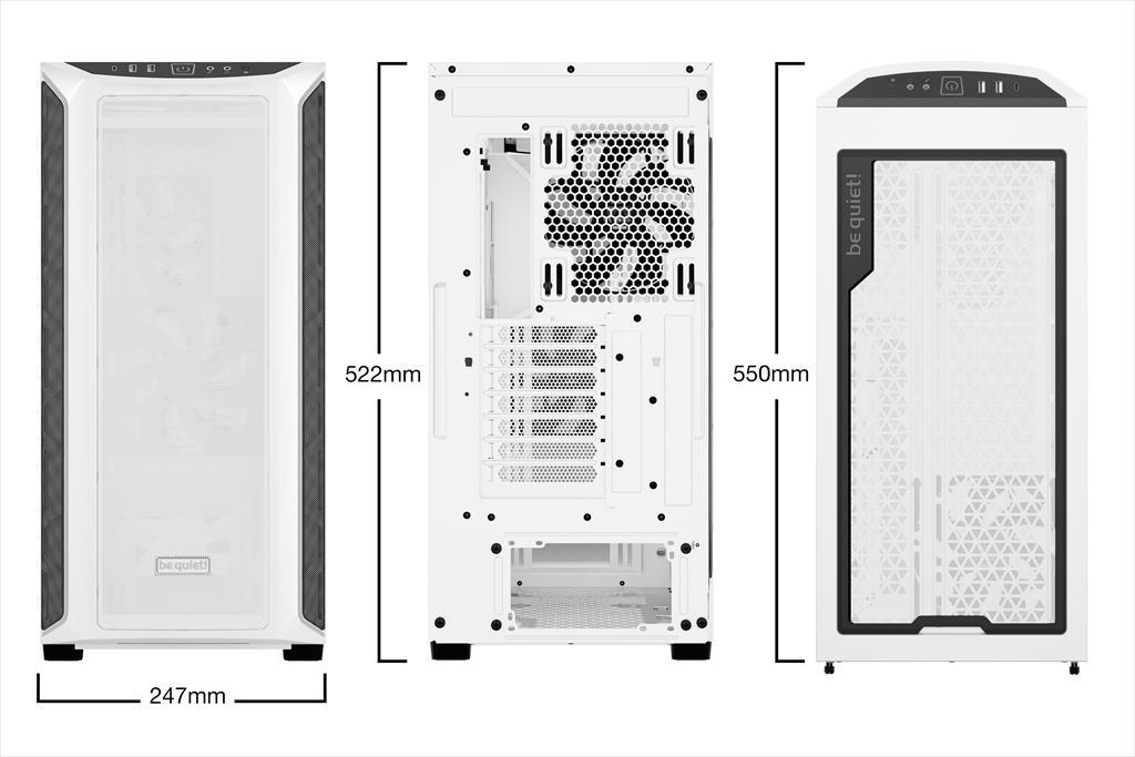 Be Quiet! SHADOW BASE 800DX Kućište Full-tower E-ATX 3x140mm pure wings 3 prednji ARGB LED USB 3.1 Tip C, Sivo