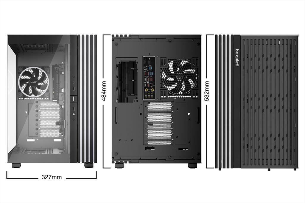 Be Quiet! 900 Fx ATX kućište srednjeg formata Tiho! sa svetlosnom bazom 2x kaljenim staklom 4x svetlosna krilca 140 mm PWM ARGB LED trakama 2 haba