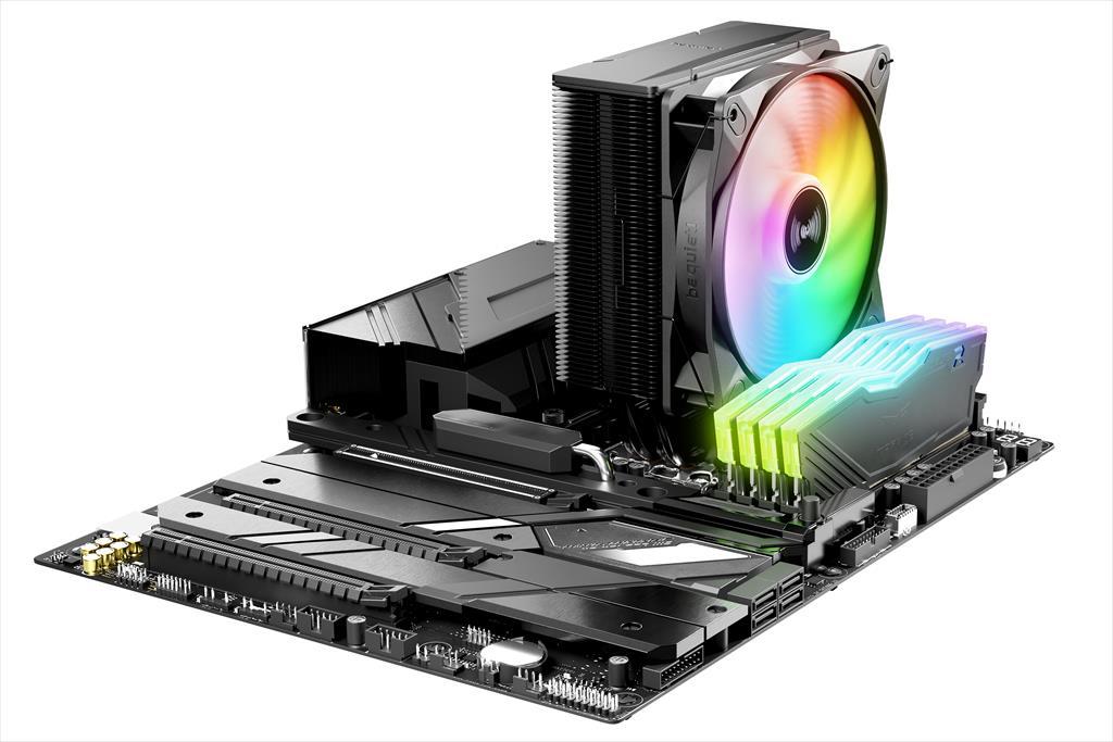 Be Quiet! Bk040 Hladnjak za procesor Pure Rock 3 Lk 4 toplotne cevi 6 mm Light Vings Lk 120 mm Argb Pvm ventilator Tdp 190 V, Crni