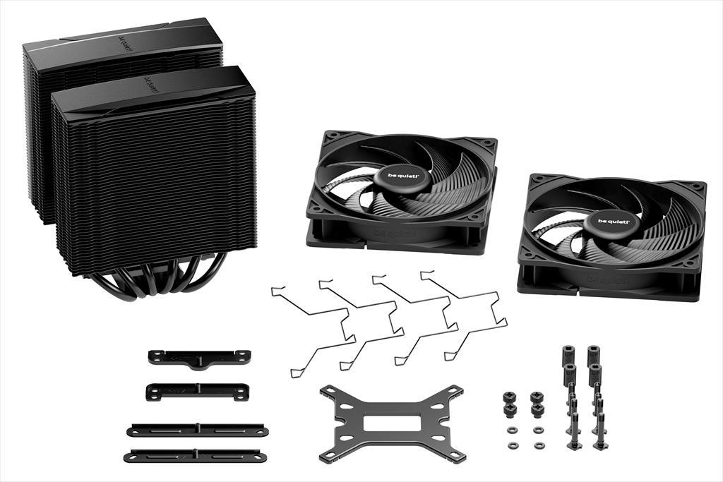 Be Quiet! Bk042 Pure Rock Pro 3 CPU hladnjak 6 toplotnih cevi 6 mm 2x Pure Wings 3 120 mm Pwm ventilatora TDP 250W, Crne boјe