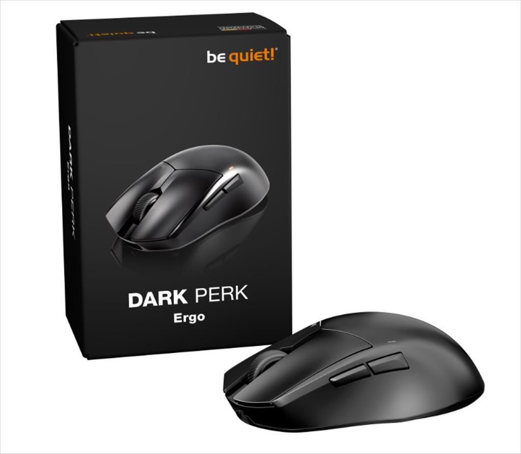 Be Quiet! Bm007 Bežični miš Bežični miš sa USB-om Dark Perk Ergo Pixart Paw3950 senzor 32000 DPI 55 G 8K Polling Rate 2.4Ghz Ptfe klizači, Crni