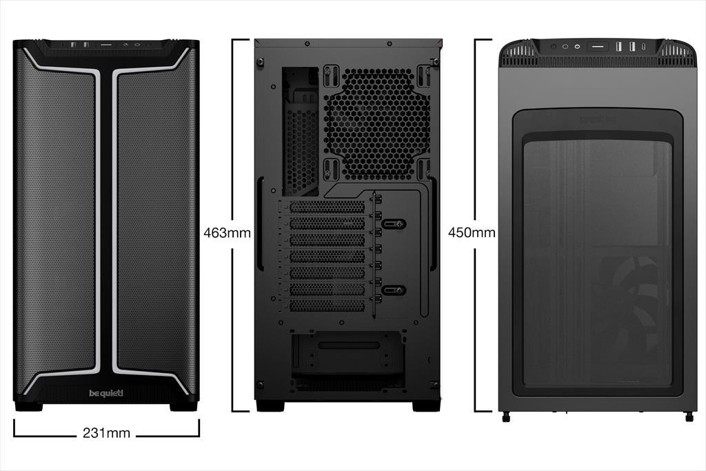 Be Quiet! BGW76 Kućište ATX Mid-Tower Pure Base 501 Dx 3x140mm Pure Wings 3 Argb prednja traka, Crno