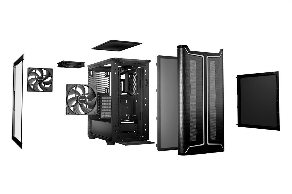 Be Quiet! BGW76 Kućište ATX Mid-Tower Pure Base 501 Dx 3x140mm Pure Wings 3 Argb prednja traka, Crno