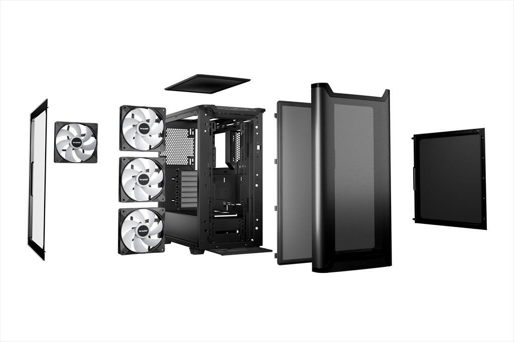 Be Quiet! Pure Base 501 Lx Kućište 4x120Mm Light Wings Lx Argb prednja mreža Argb/Pwm kontroler BGW78, Crno