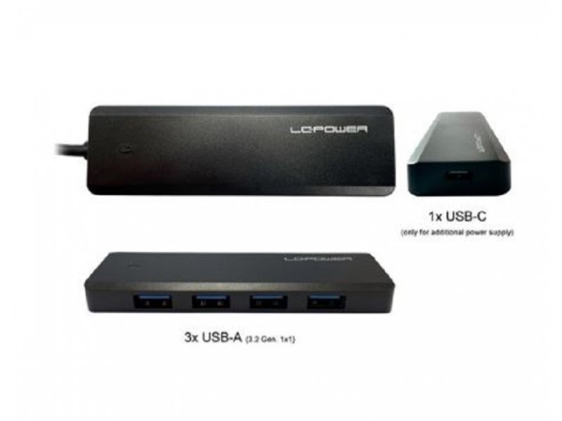 LC Power LC-HUB-U3-4-V2 LC-Power HUB USB3.2, Crni
