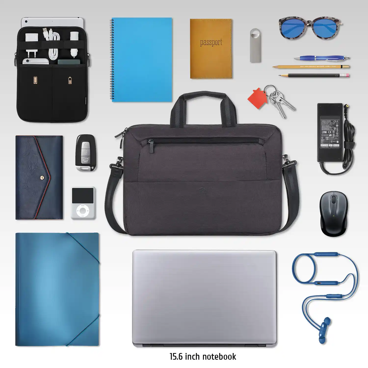 Rivacase 7730 Torba za laptop 15.6" tamnosiva, Tamnosiva