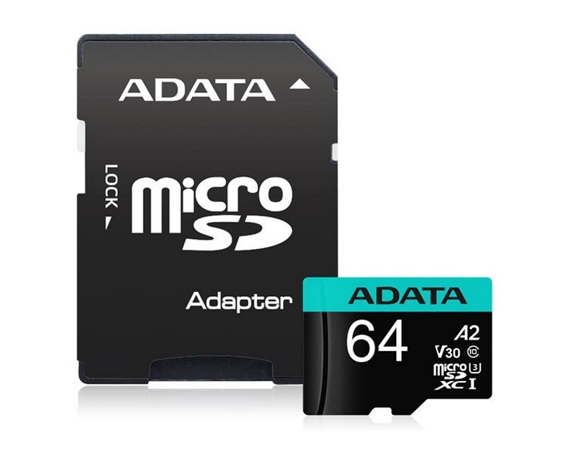 A-DATA AUSDX64GUI3V30SA2-RA1 Memorijska kartica UHS-I U3 MicroSDXC 64GB V30S class 10 + adapter
