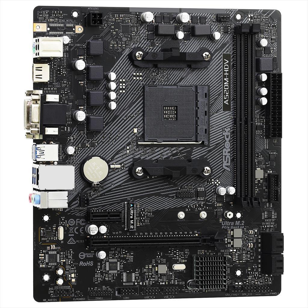 ASRock Mb am4 a520m-hdv m-atk 2kddr4 4733mhz (oc) vga hdmi