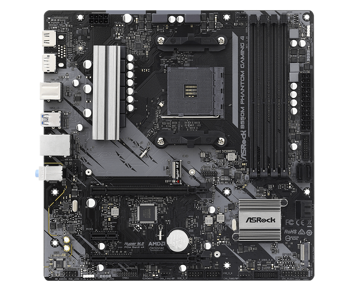 ASRock B550M Phantom Gaming 4 Matična ploča AMD B550 Socket AM4 mikro ATX