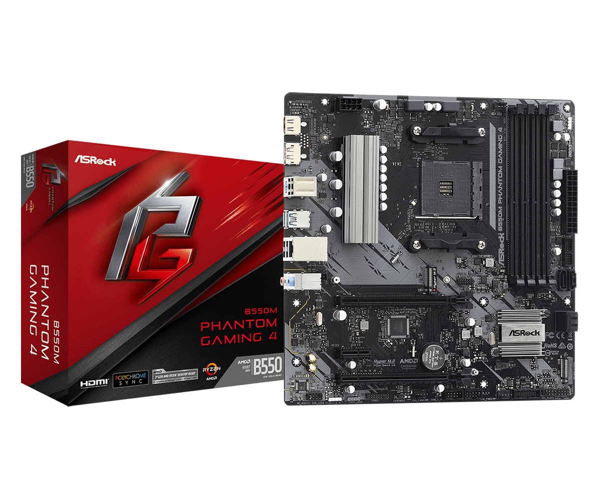 ASRock B550M Phantom Gaming 4 Matična ploča AMD B550 Socket AM4 mikro ATX