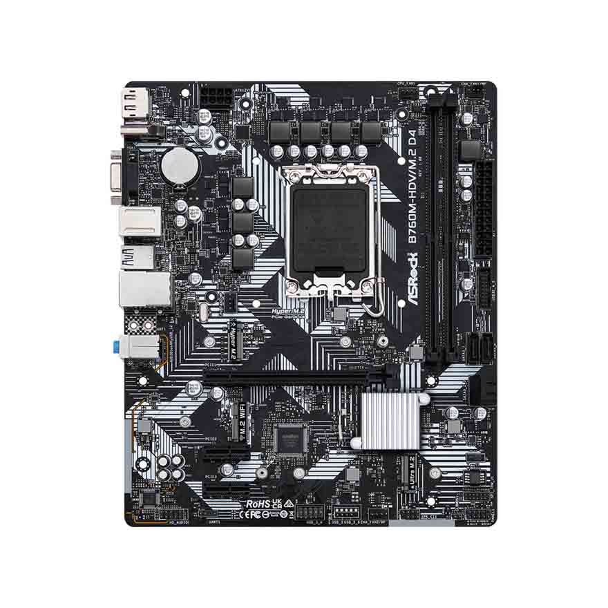 ASRock 90-MXBL40-A0UAYZ Matična ploča s1700 B760M-HDV/M.2 D4, Crna