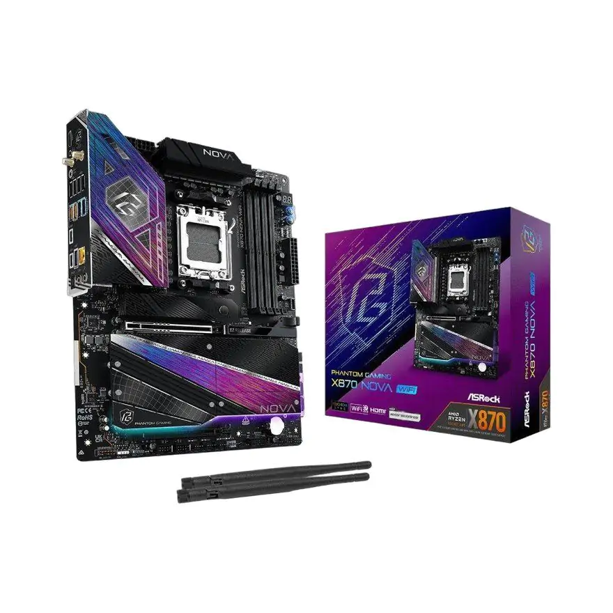 ASRock X870 Nova Matična ploča AM5 DDR5 WiFi Bluetooth RGB