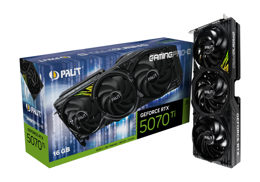Palit 5070 Ti GamingPro-S VGA 16 GB GDDR7 256-bit 3 x DP 1 x HDMI, Crna
