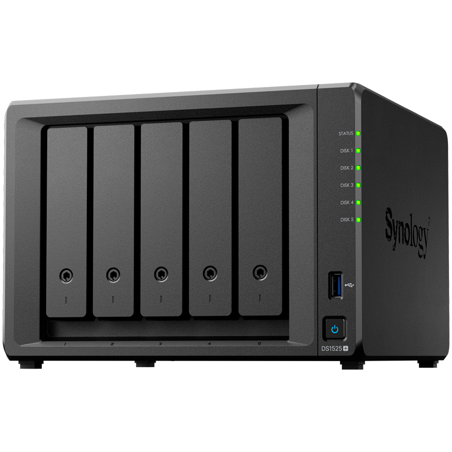 Synology DS1525+ NAS server DiskStation 5-slotova 2.5GbE LAN M.2 NVMe slotovi