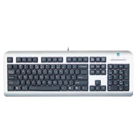 A4Tech X-Slim Wather Proof tastatura PS/2 QWERTY Engleski Crno Srebrno, Crno