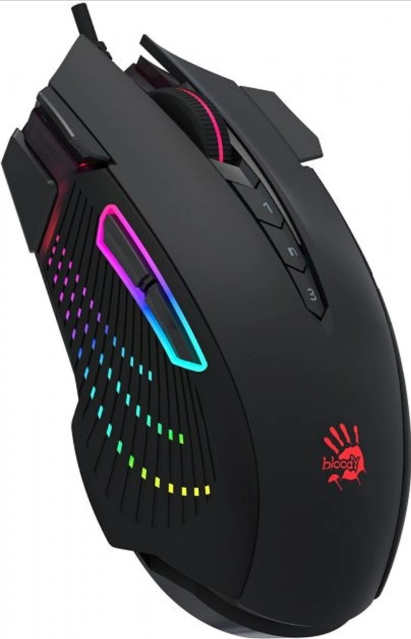 A4tech A4-J90S Bloody Gejmerski optički miš RGB 2000Hz/100-8.000 Dpi USB 125mm crni, Crni