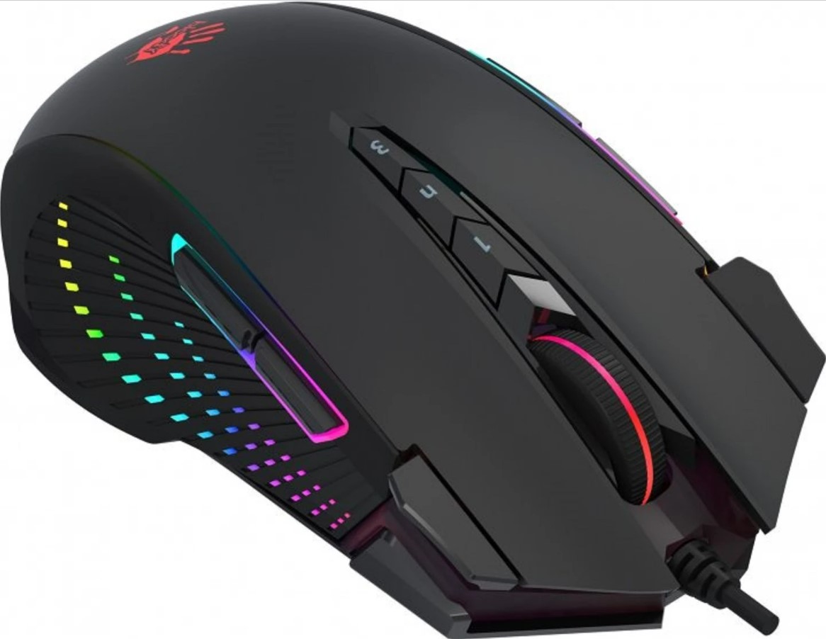 A4tech A4-J90S Bloody Gejmerski optički miš RGB 2000Hz/100-8.000 Dpi USB 125mm crni, Crni
