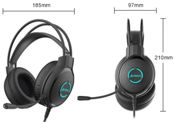 A4tech A4-FH300U Gejmerske slušalice sa mikrofonom 50mm/16ohm USB, Crne