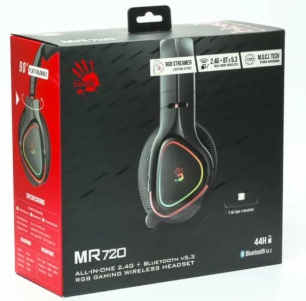 A4tech A4-MR720 Bloody Gejmerske slušalice sa mikrofonom Bluetooth 50mm/16ohm RGB, Crne