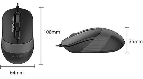 A4Tech A4-FM10T Optički miš 1600Dpi, Sivi