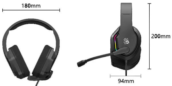 A4 A4-G260 Bloody Gejmerske slušalice sa mikrofonom 7.1 50mm/16ohm RGB USB, Crne