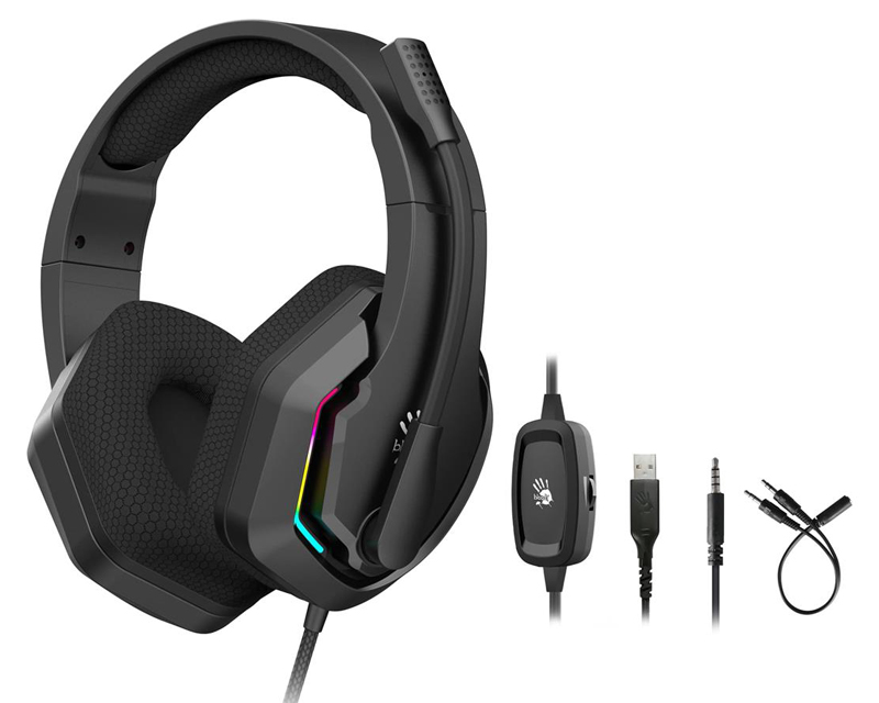 A4tech G260P Bloody Neon Gaming 3.5mm & USB slušalice, Crne