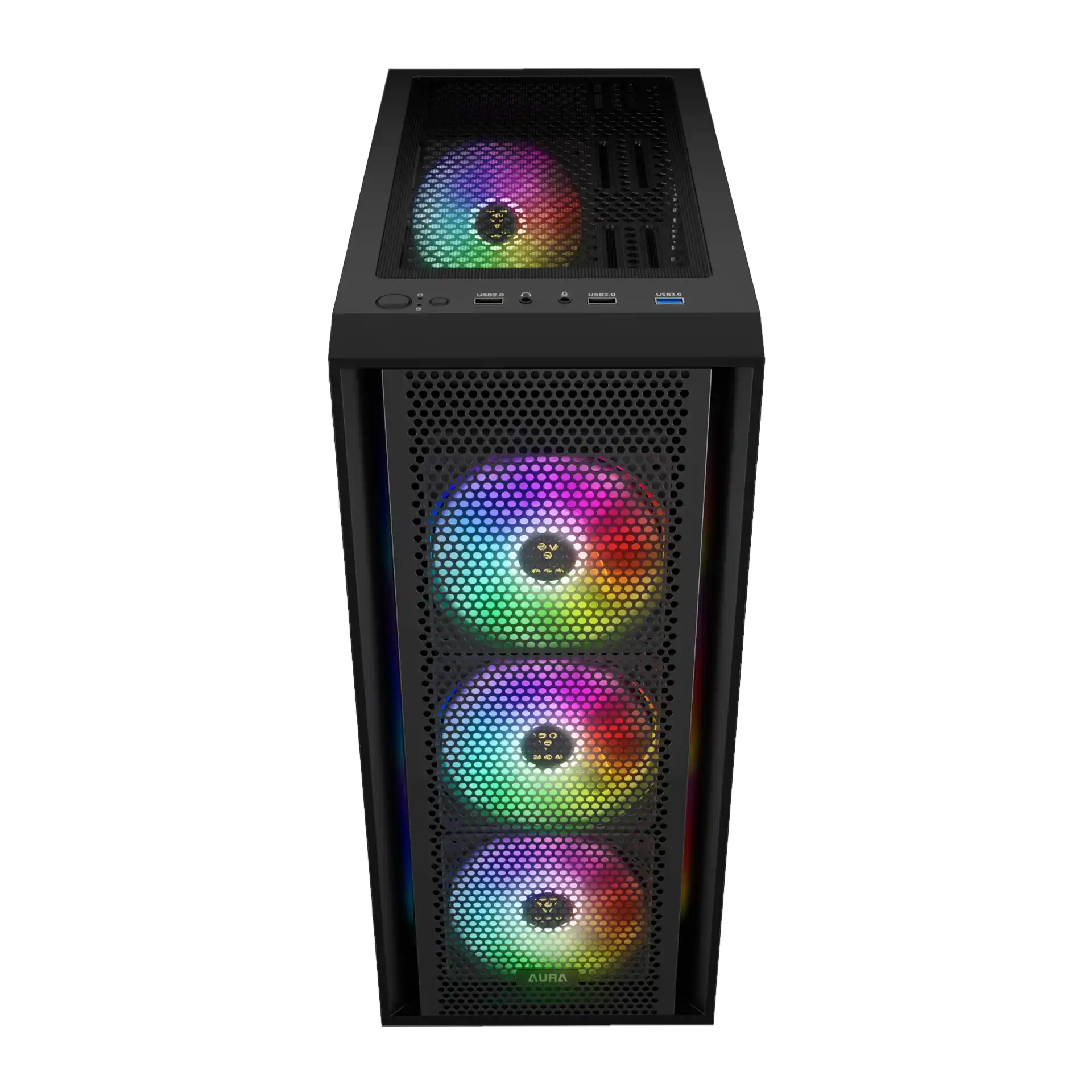 Gamdias Aura GC2 Elite V2 Kućište Mid-Tower RGB osvetljenje, Crno