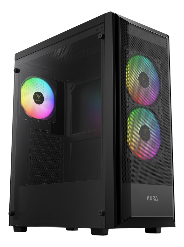 Gamdias Aura GC6 Elite Gaming kućište Midi Tower Bez napajanja ARGB, Crno