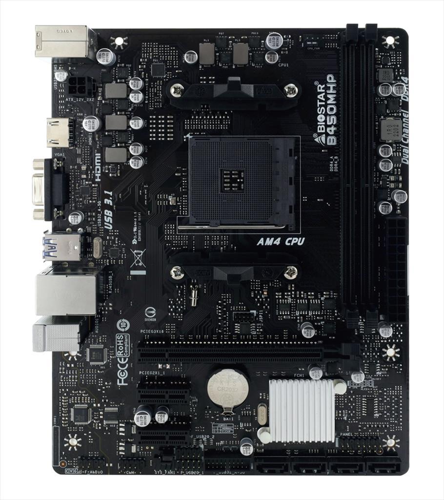 Biostar MB AM4 B450MHP Matična ploča 2kDDR4 3200Mhz(O.C) 1kPCIek16 2kPCIek1 HDMI VGA 4kSATAIII 2kUSB 3.2 Gen1 4kUSB2.0