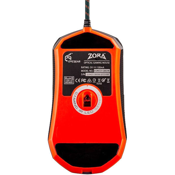EpicGear Zora Gaming miš IR LED optički USB 3500DPI 7 tastera 1.8m kabl, Crni