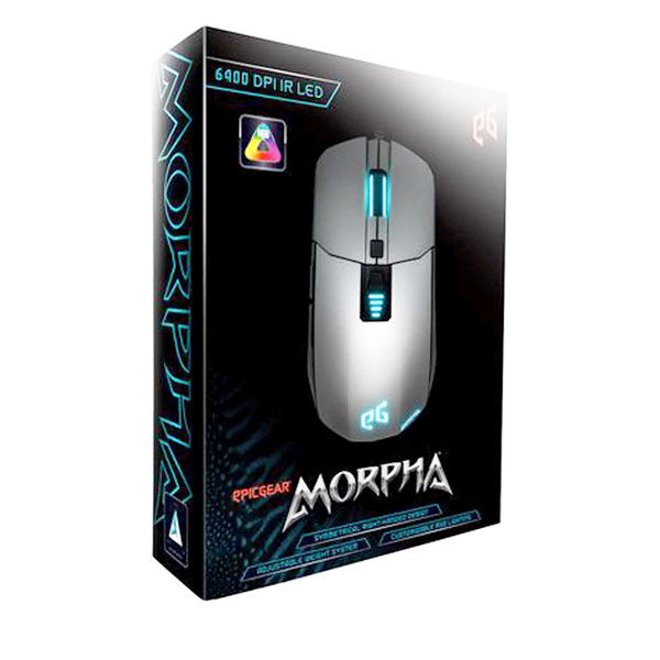EpicGear Morpha Gaming miš IR LED optički USB 6400DPI 7 tastera 1.8m kabl, Crni