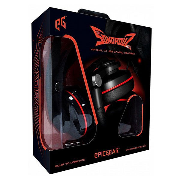 EpicGear Sonorouz SE Gaming slušalice sa mikrofonom 7.1 surround USB kabal 2m LED Kontrola, Crne